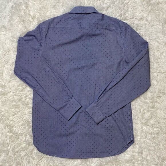 Michael Kors Dress Shirt Mens Size 16 / 34-35 Slim Fit Stretch Blue - Picture 8 of 9